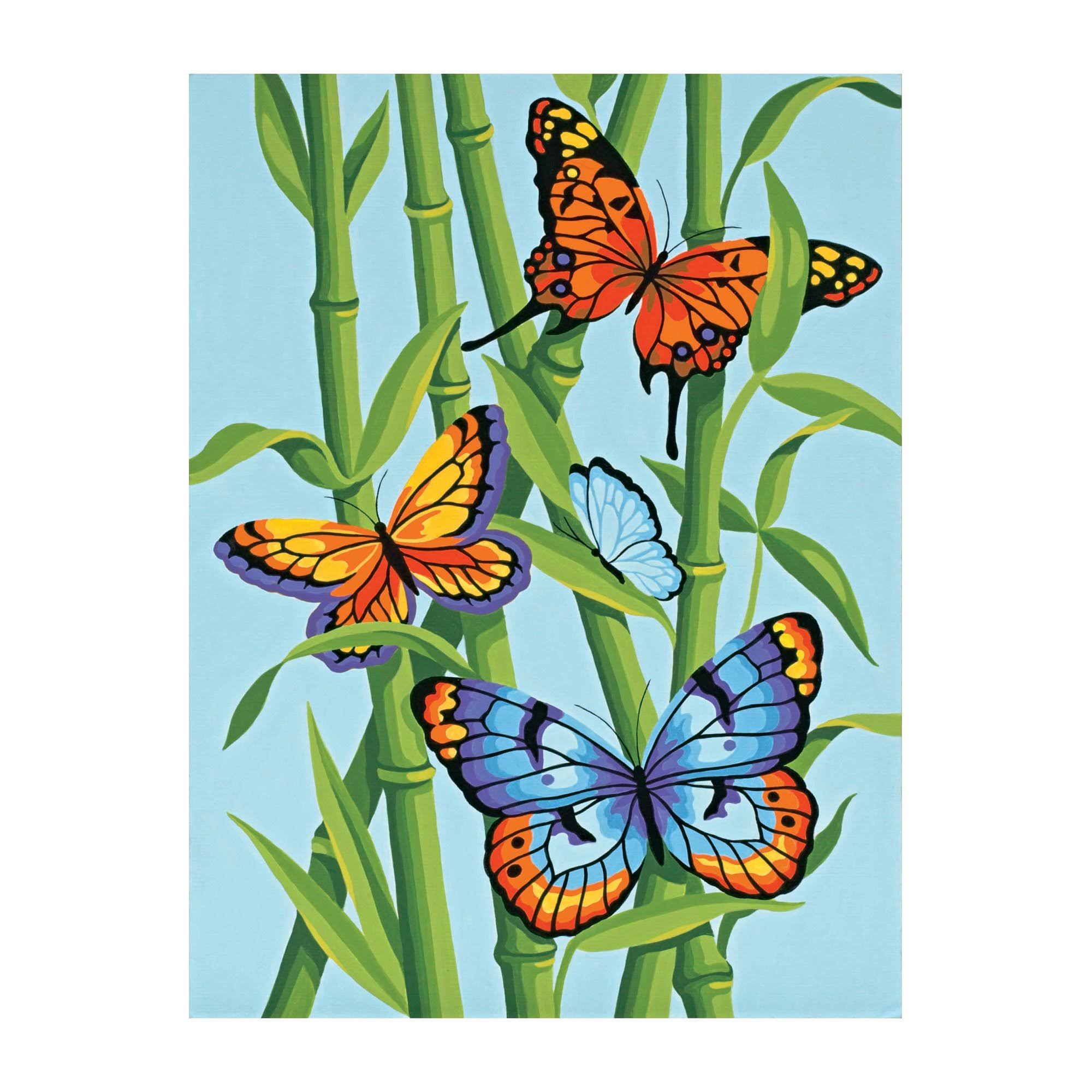 Dimensions Paintworks Butterflies Bamboo Paint Number Craft Kit - 9"x12"