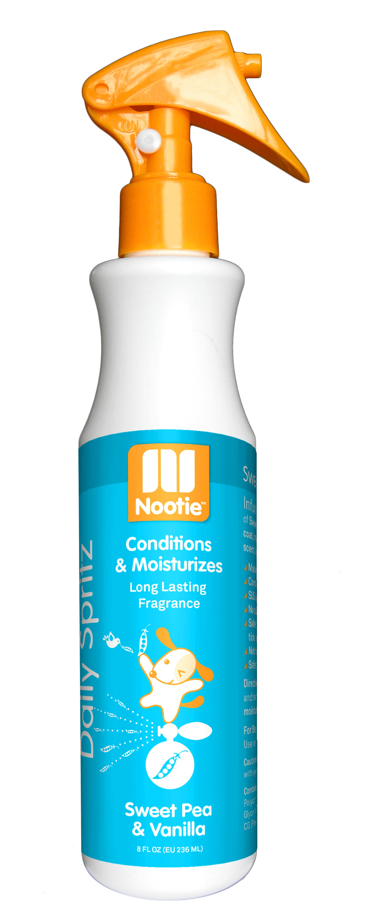 Nootie Daily Spritz Long Lasting Fragrance Dog Spray - Sweet Pea and Vanilla, 8oz