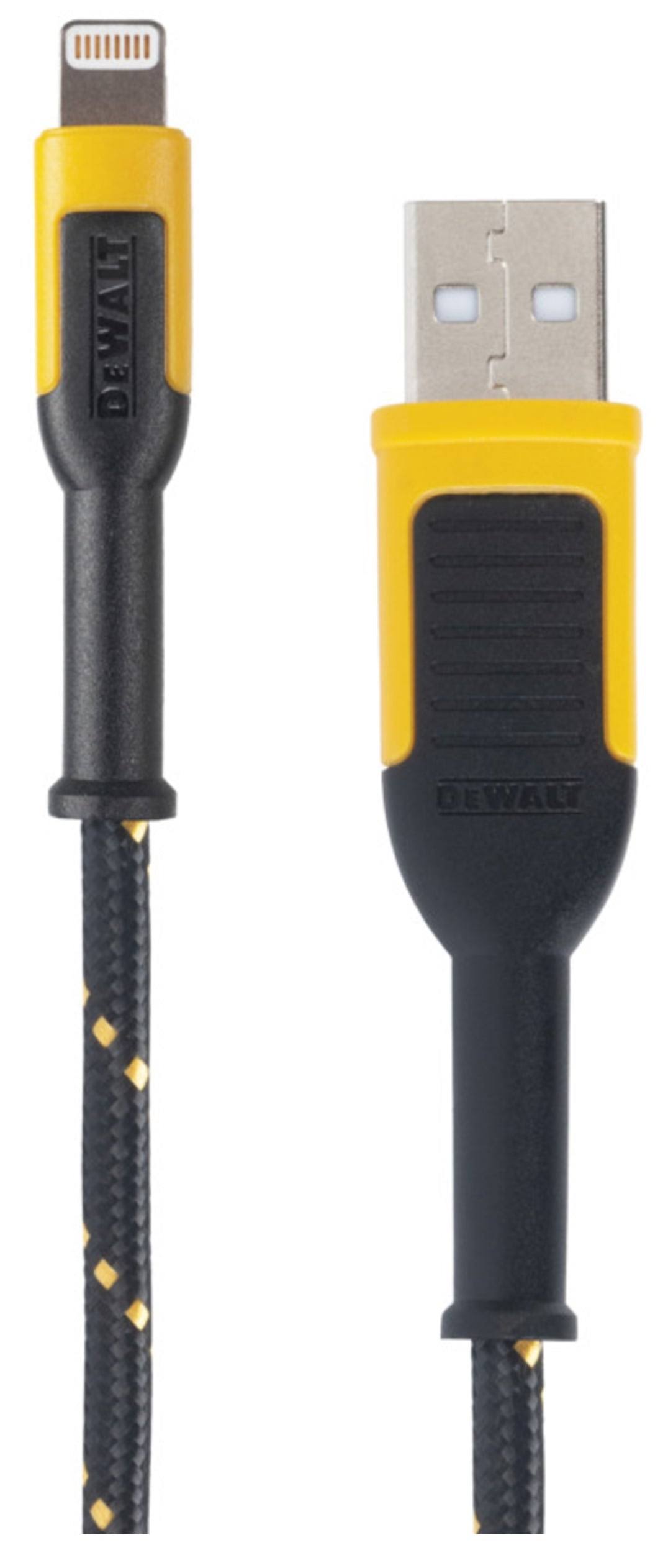 DeWalt 131 1325 DW2 Charger Cable, iOS, USB, Black/Yellow Sheath