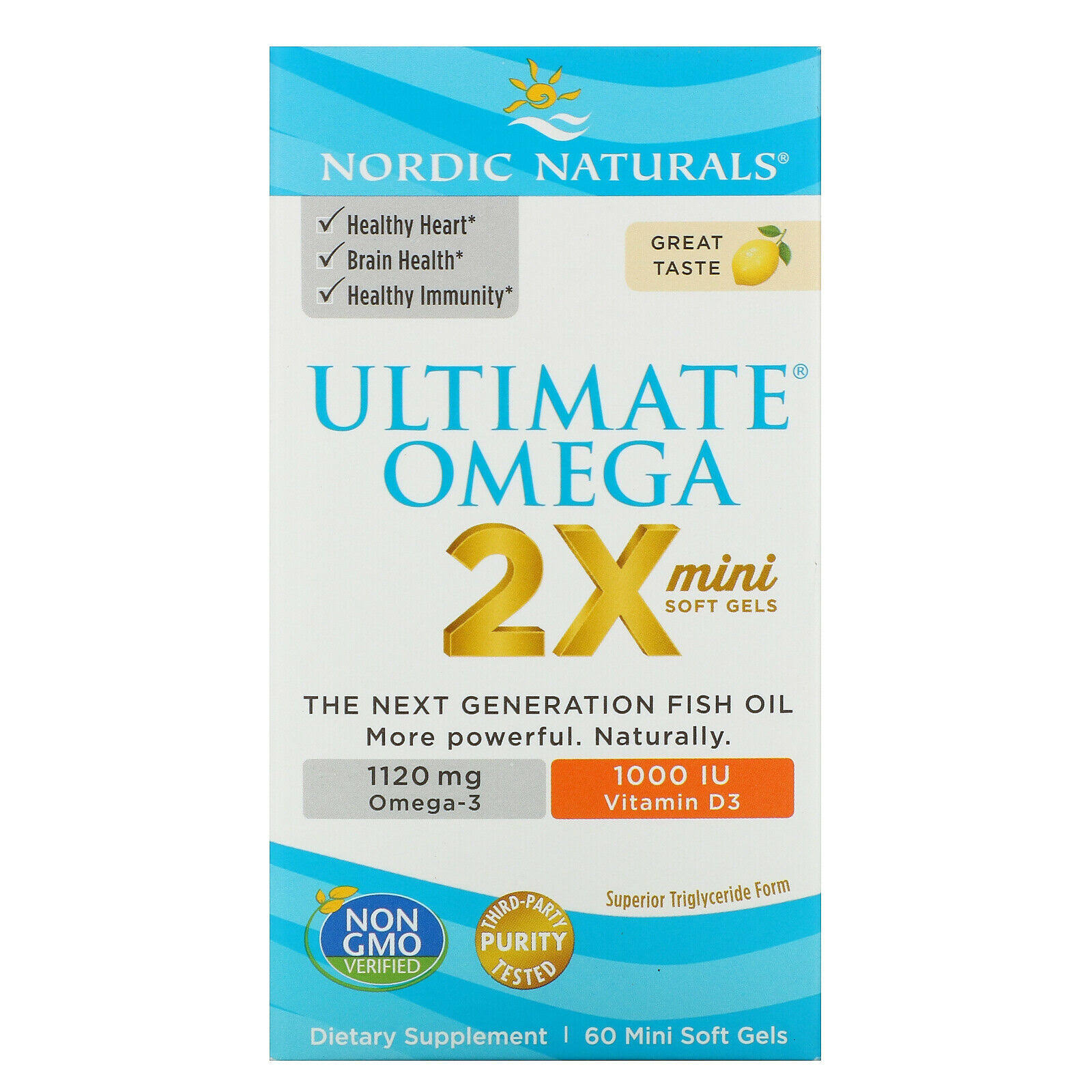 Nordic Naturals - Ultimate Omega 2X Mini with Vitamin D3 60 softgels