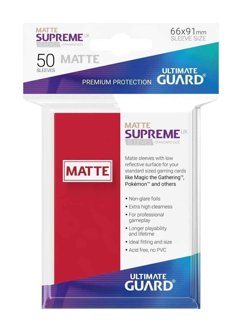 Ultimate Guard Supreme UX Sleeves Standard Size Matte Red (50)