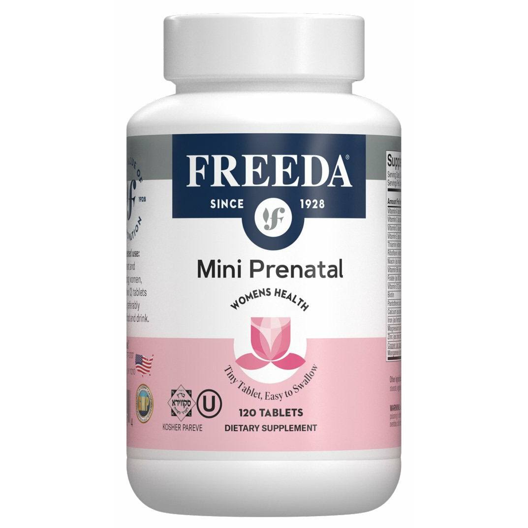 FREEDA Mini Prenatal Vitamin - Kosher Prenatals -Tiny Easy To Swallow Tablets - Prenatal Vitamins With Iron, Prenatal Folic Acid/Folate, Vitamin D -