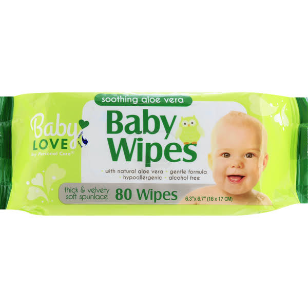 Baby Love Baby Wipes, Soothing Aloe Vera - 80 wipes