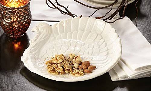 White Ceramic Turkey Plate