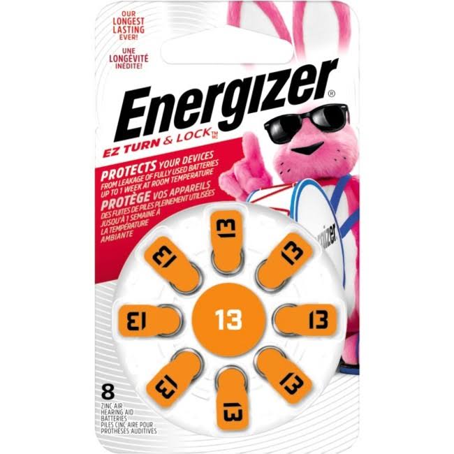Energizer EZ Turn & Lock + PowerSeal Zinc Air Hearing Aid Batteries - 8pk
