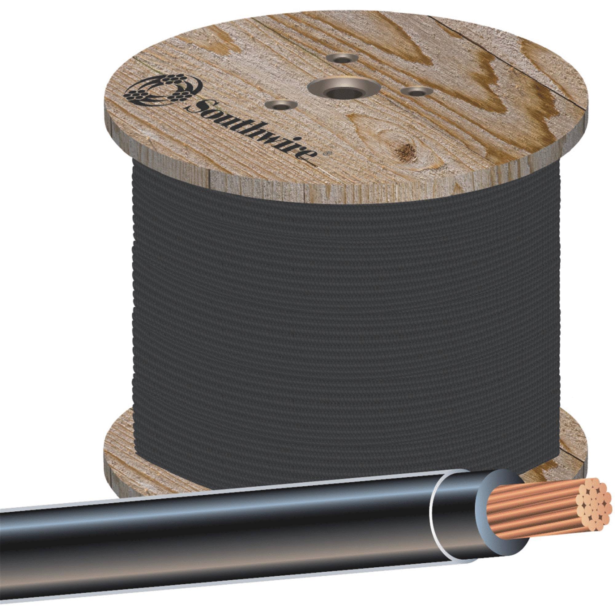 Southwire Stranded THHN Single Conductor Electrical Wire - Black