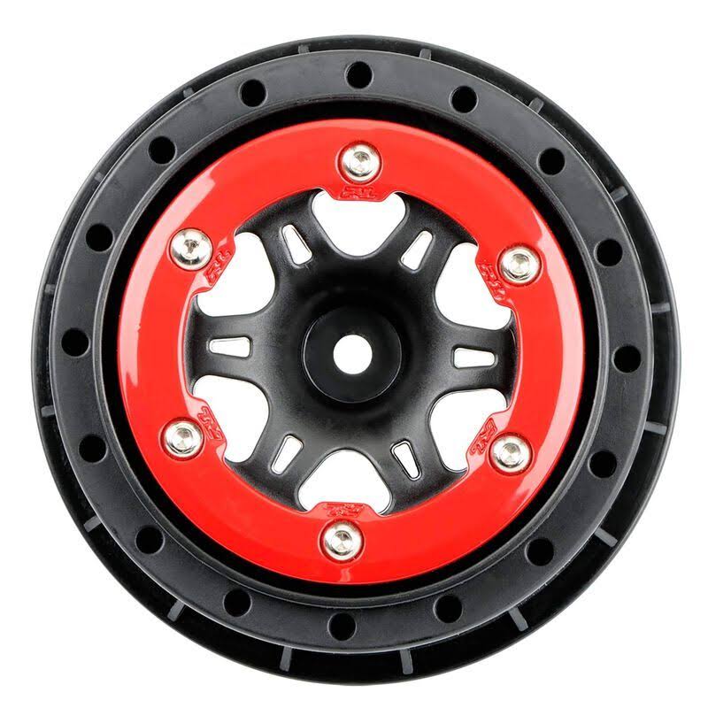 Pro-Line Racing Split Six Bead-Loc Wheels - 5.6cm and 7.6cm, Red and Black