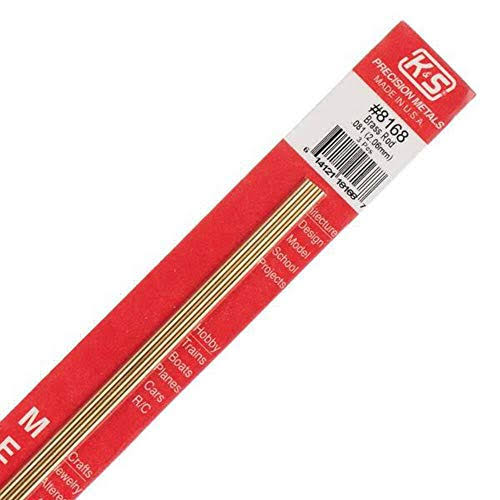 K&S [8168] 12in .081 Solid Brass Rod (3pcs)