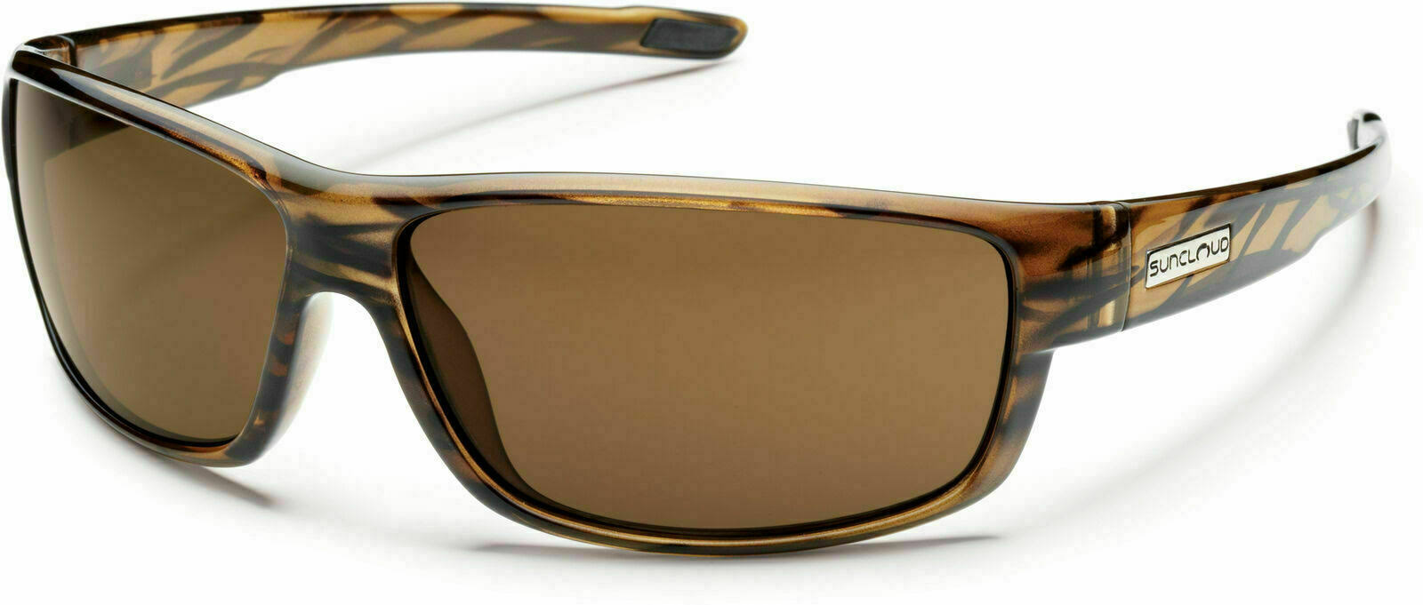 Suncloud Voucher Polarized Sunglasses - Brown Stripe Frame and Brown Lens