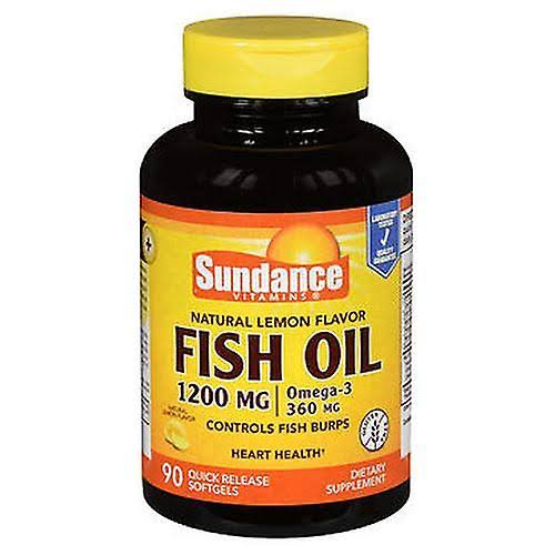 Sundance Vitamins Fish Oil Supplement - 1200mg, Omega-3 360mg, Natural Lemon Flavor, 90 Softgels