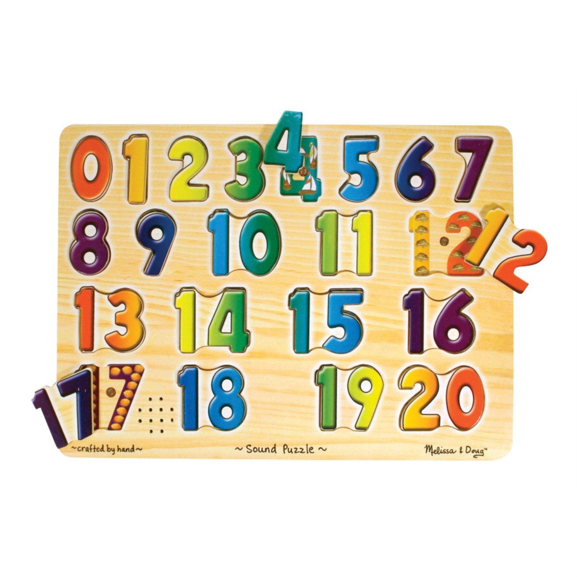Melissa & Doug Learn Your Numbers Wooden Sound Puzzle