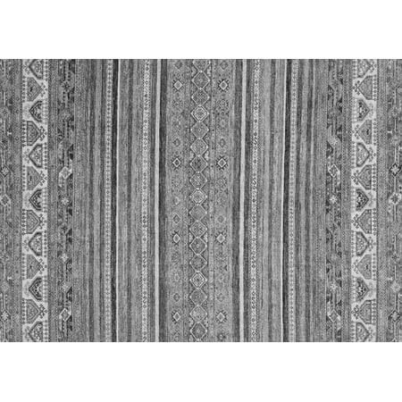 Ahgly Company Machine Washable Indoor Rectangle Abstract Gray Modern Area Rugs, 7' x 9'