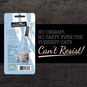 Fussie Cat Tuna with Ocean Fish Puree Cat Treats - 4 - .5oz Tubes