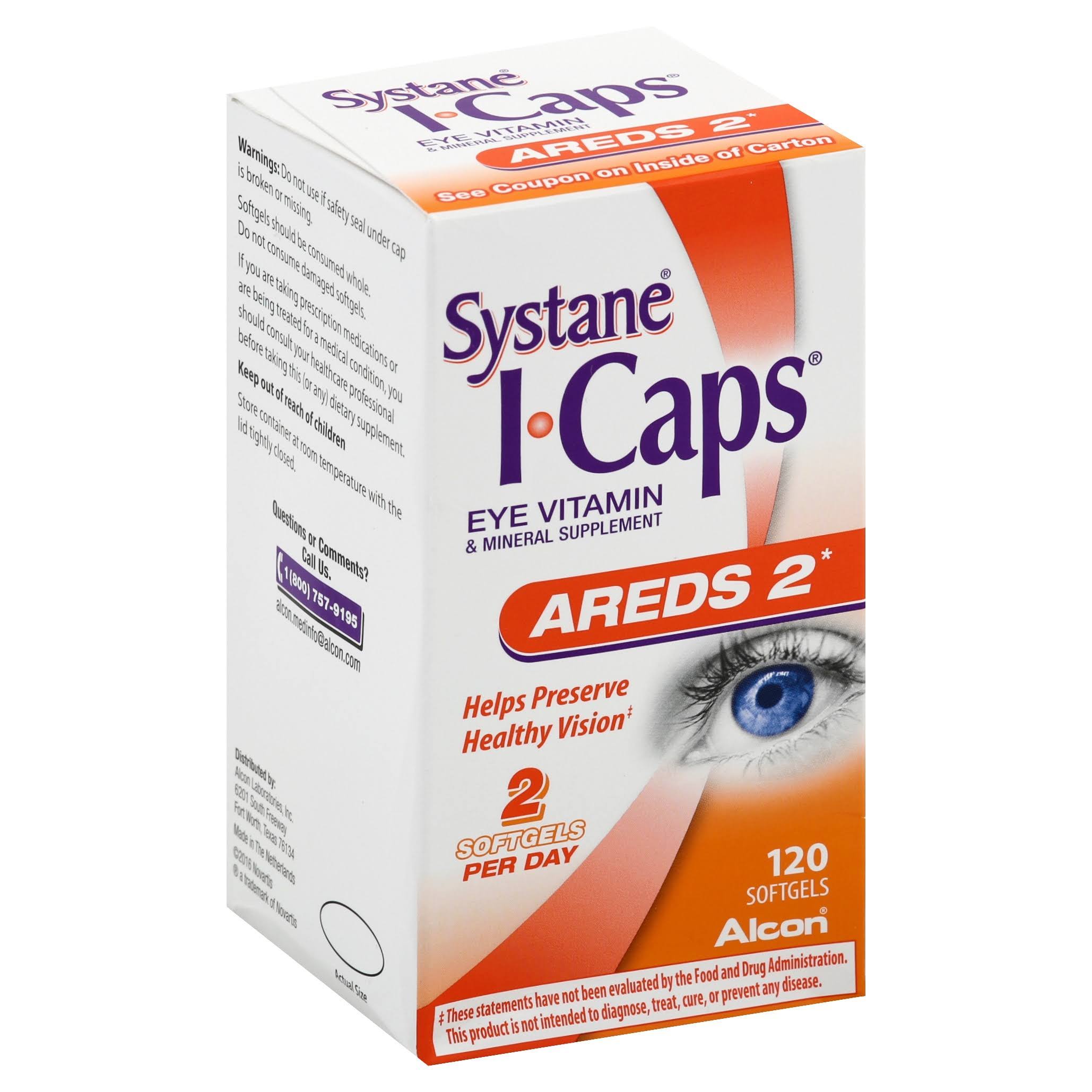 Alcon I Caps AREDS 2 Formula Eye Vitamin Softgels - x120