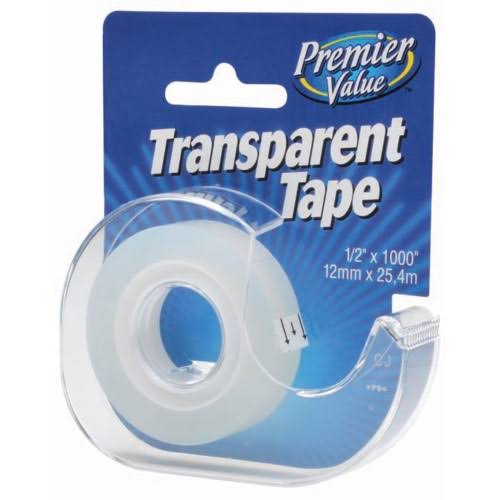 Premier Value Transparent Tape 1/2 inch x 1000 inch - 1ct
