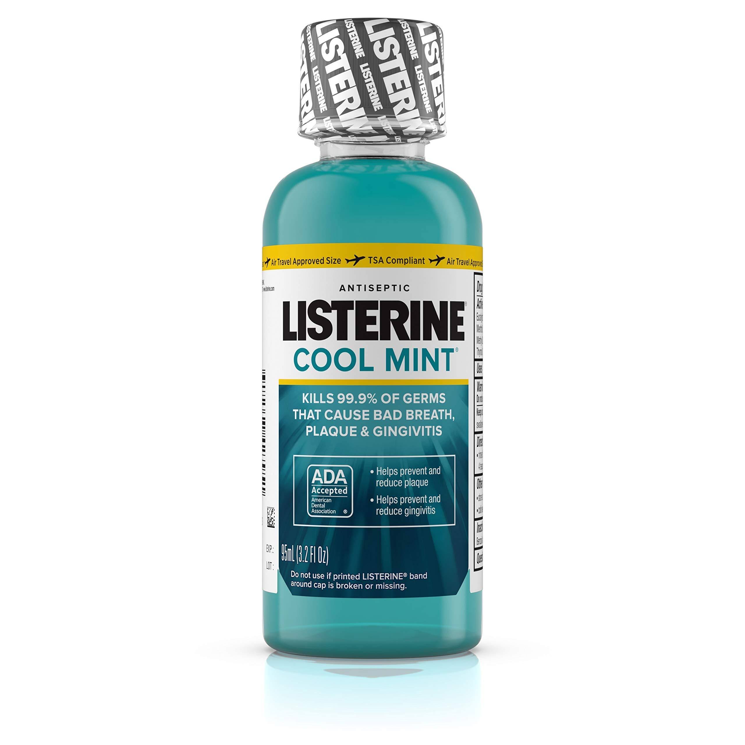 Listerine Antiseptic Adult Mouthwash - Cool Mint, 3.2 fl oz