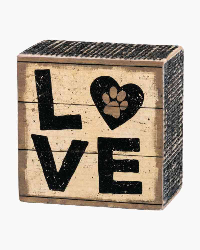 Primitives by Kathy Pet Lover Paw Print Decorative Wooden Box Sign - 3" x 3"