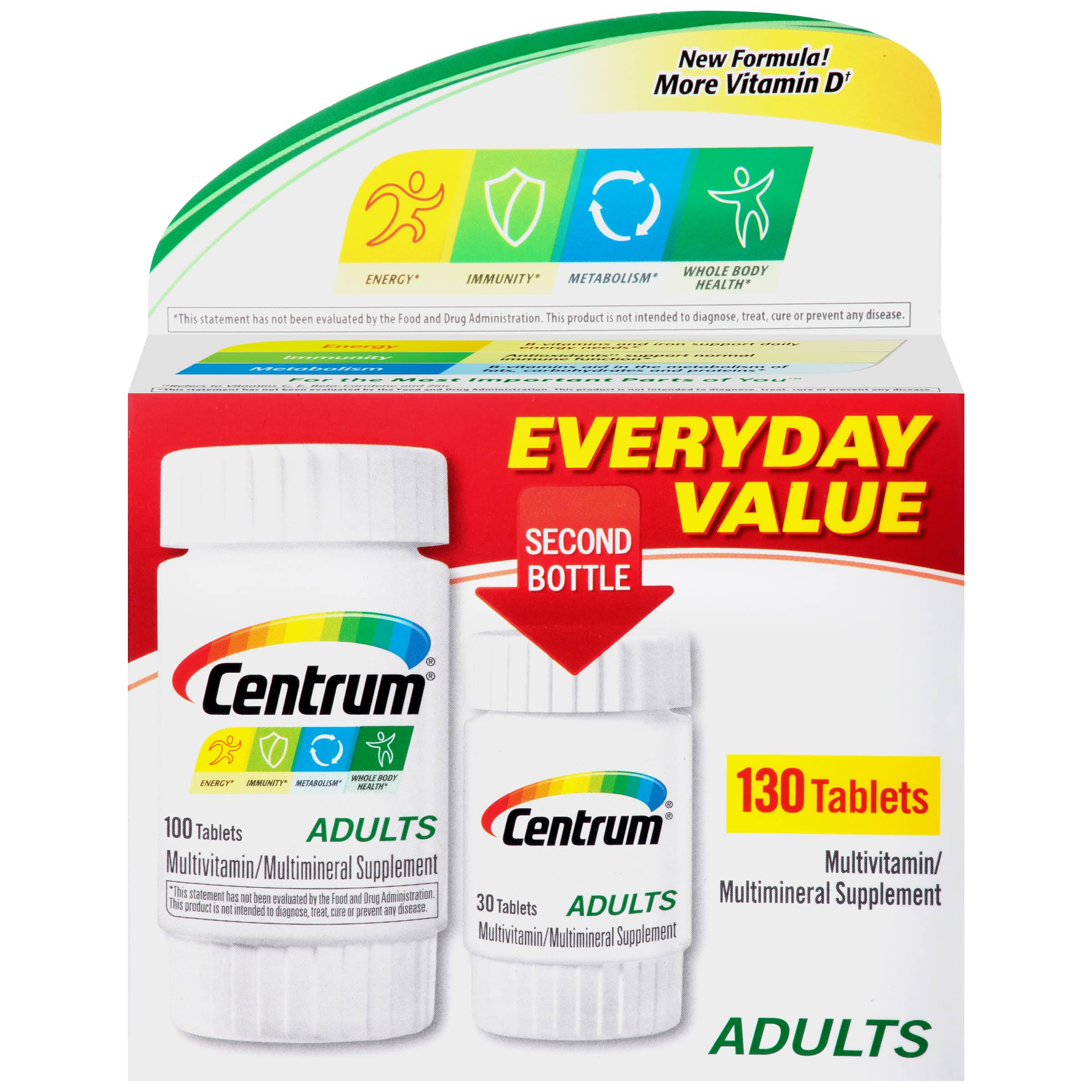 Centrum Adults Multivitamin Supplement Tablets - x130