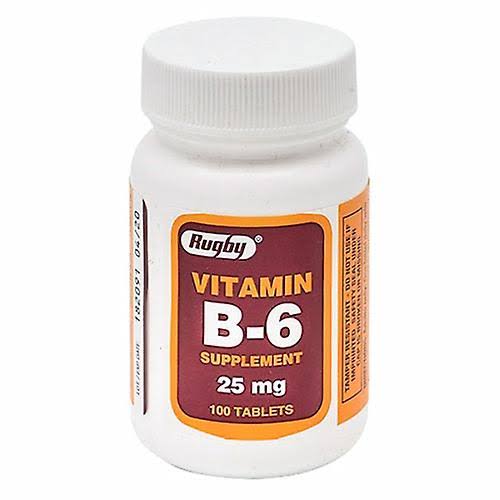 Rugby Vitamin B-6 Supplement - 25mg, 100 Tablets