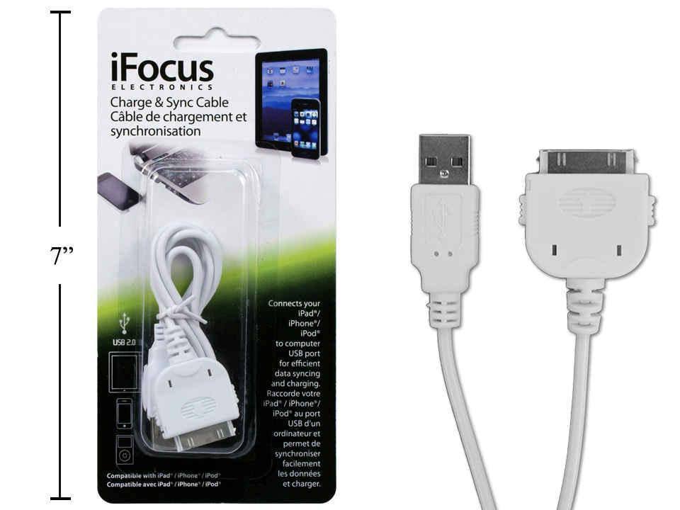 iFocus, 3FT Charge&Sync Cable For iPad / iPhone / iPod, iOS 8.4, s/b