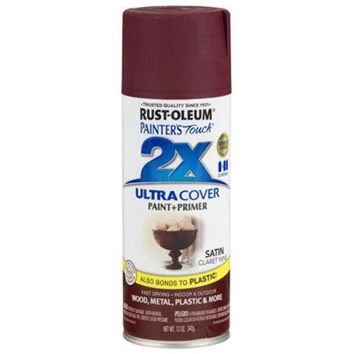 Rust Oleum Ultra Cover 2X Spray Paint - 12oz, Satin Claret Wine