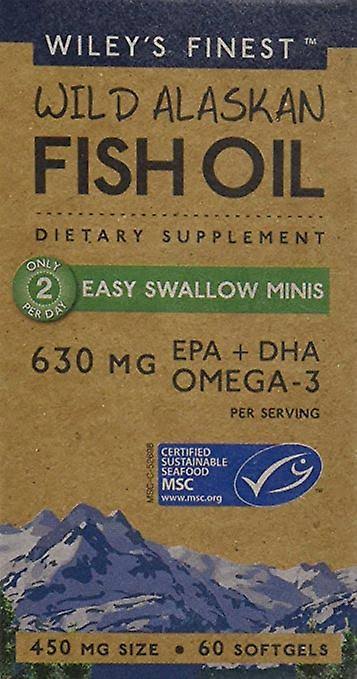 Wiley's Finest Wild Alaskan Fish Oil - 450mg, 60 Softgels