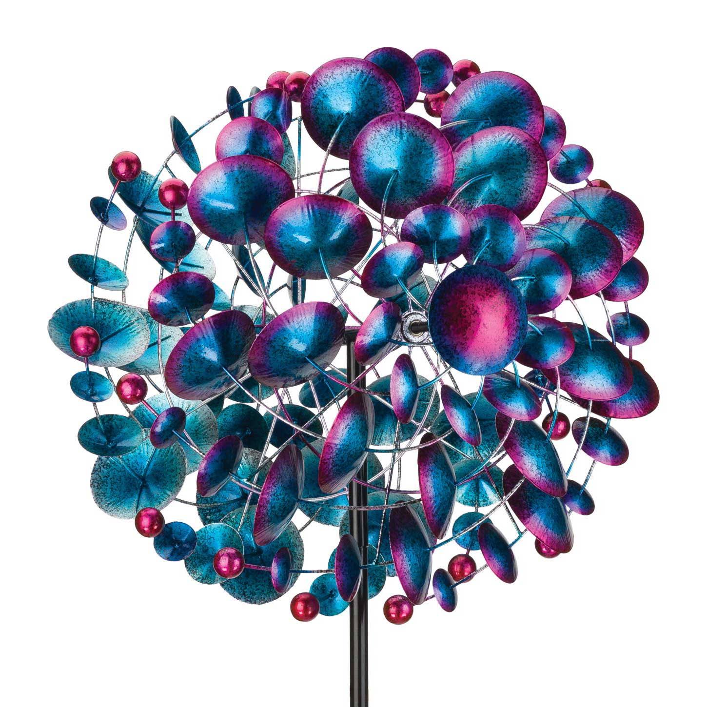 Regal Art & Gift Blue & Fuchsia Globe Kinetic Garden Stake One-Size