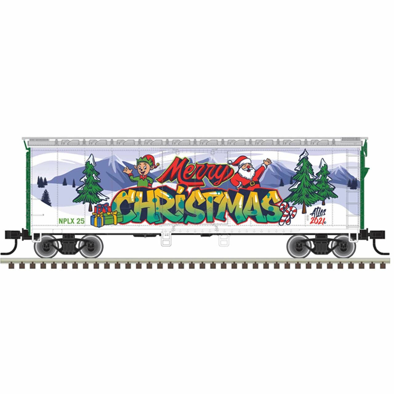 Atlas 50006043 N Trainman 40' Plug Door Box Car Christmas