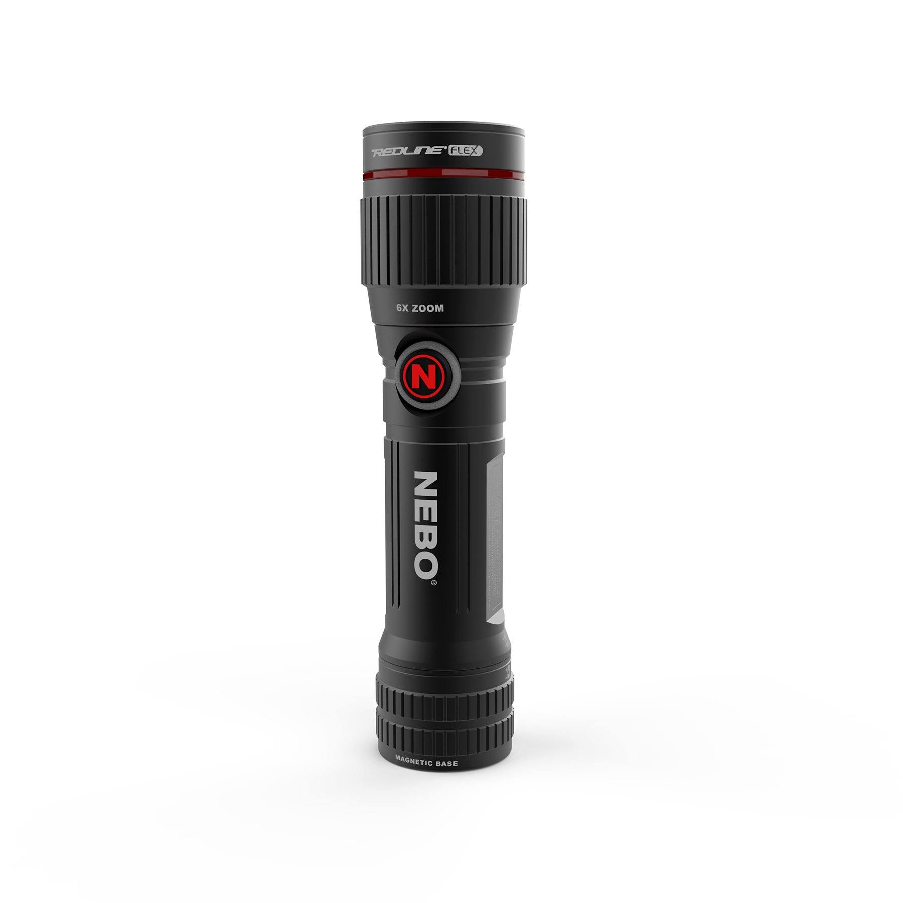 NEBO Redline Flex 450-Lumen Flashlight - 450 Lumen Turbo Mode with Flex Power Option Included Rechargeable Battery or AA Battery, Includes Clip and