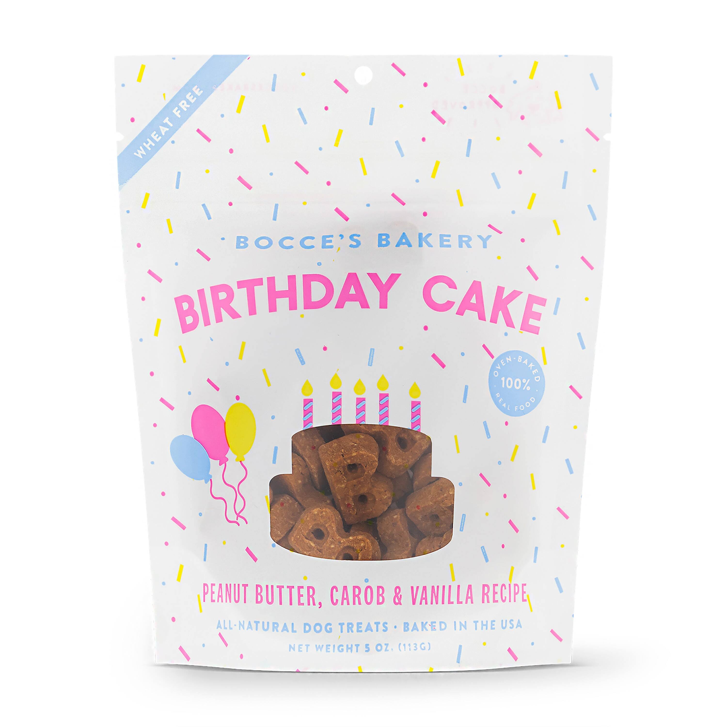 Bocce's Bakery Dog Biscuits - Birthday Cake - 5 oz Bag