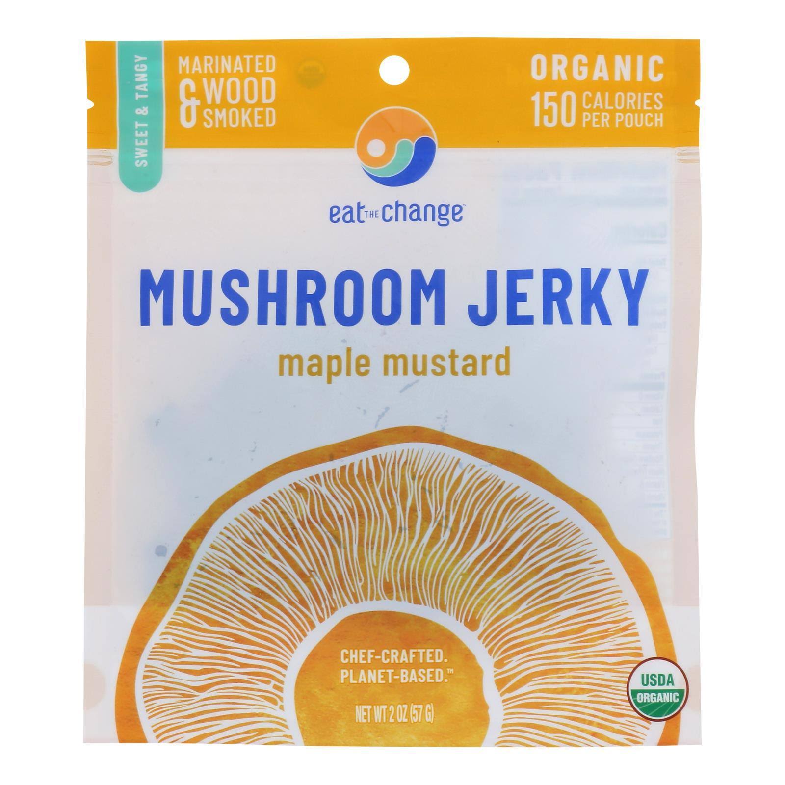 Eat The Change Mushroom Jerky, Organic, Maple Mustard - 2 oz