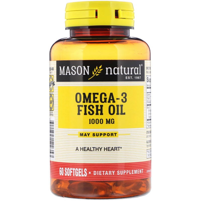Mason Natural Omega-3 Fish Oil - 60 Softgels, 1000mg