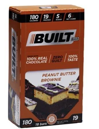 Built Bar Peanut Butter Brownie, 18/box