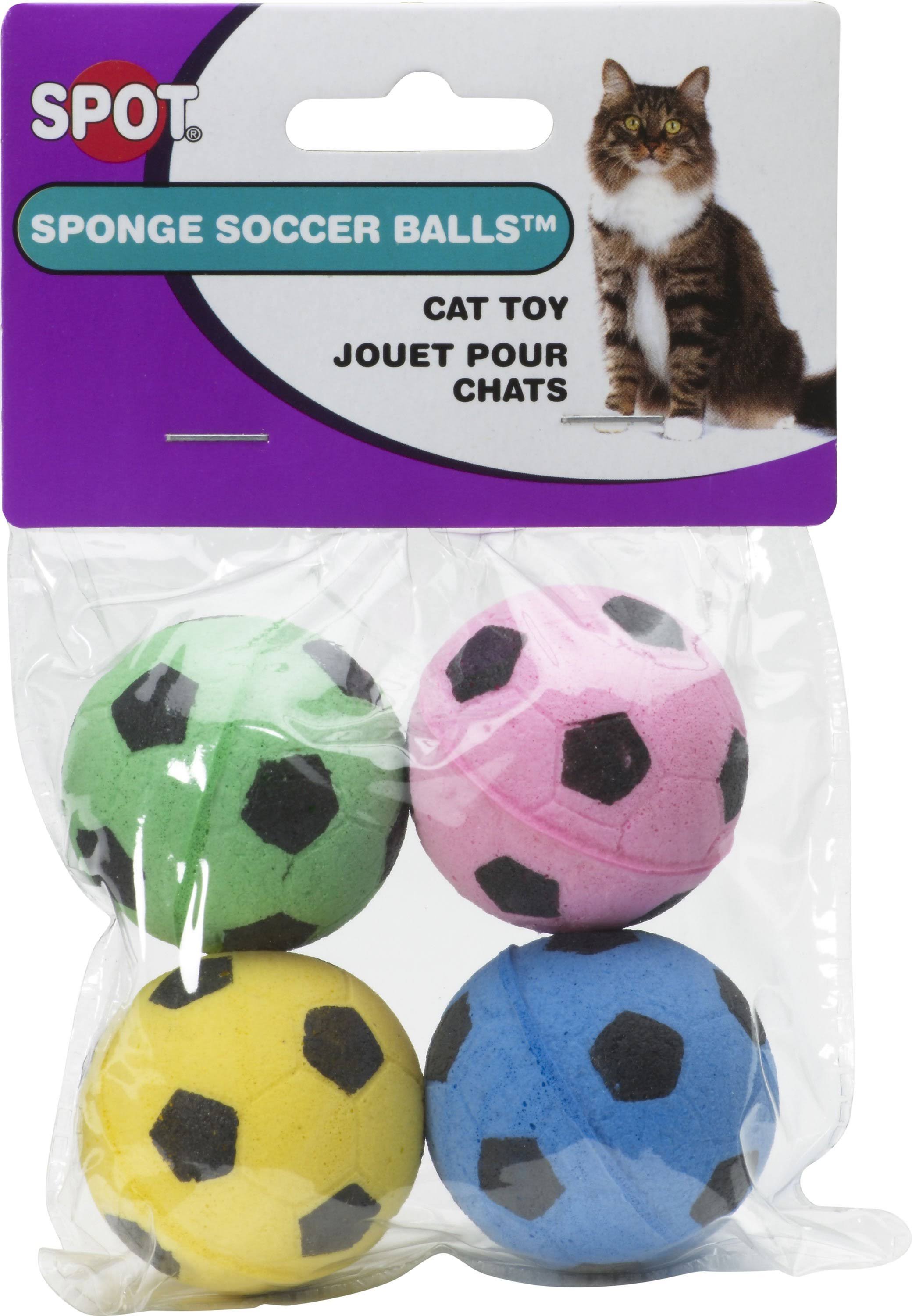 Spot Ethical Sponge Soccer Balls Cat Toy - 4pk