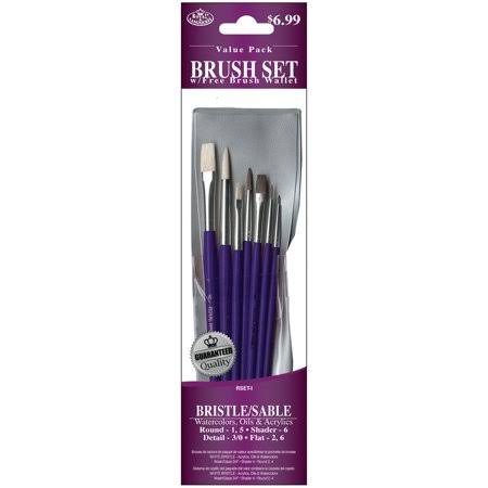 Royal Langnickel Bristle Sable Value Pack Brush Set - 7pk