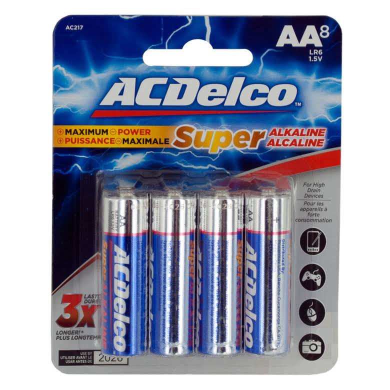 AC Delco Maximum Power AA Batteries - 8pcs