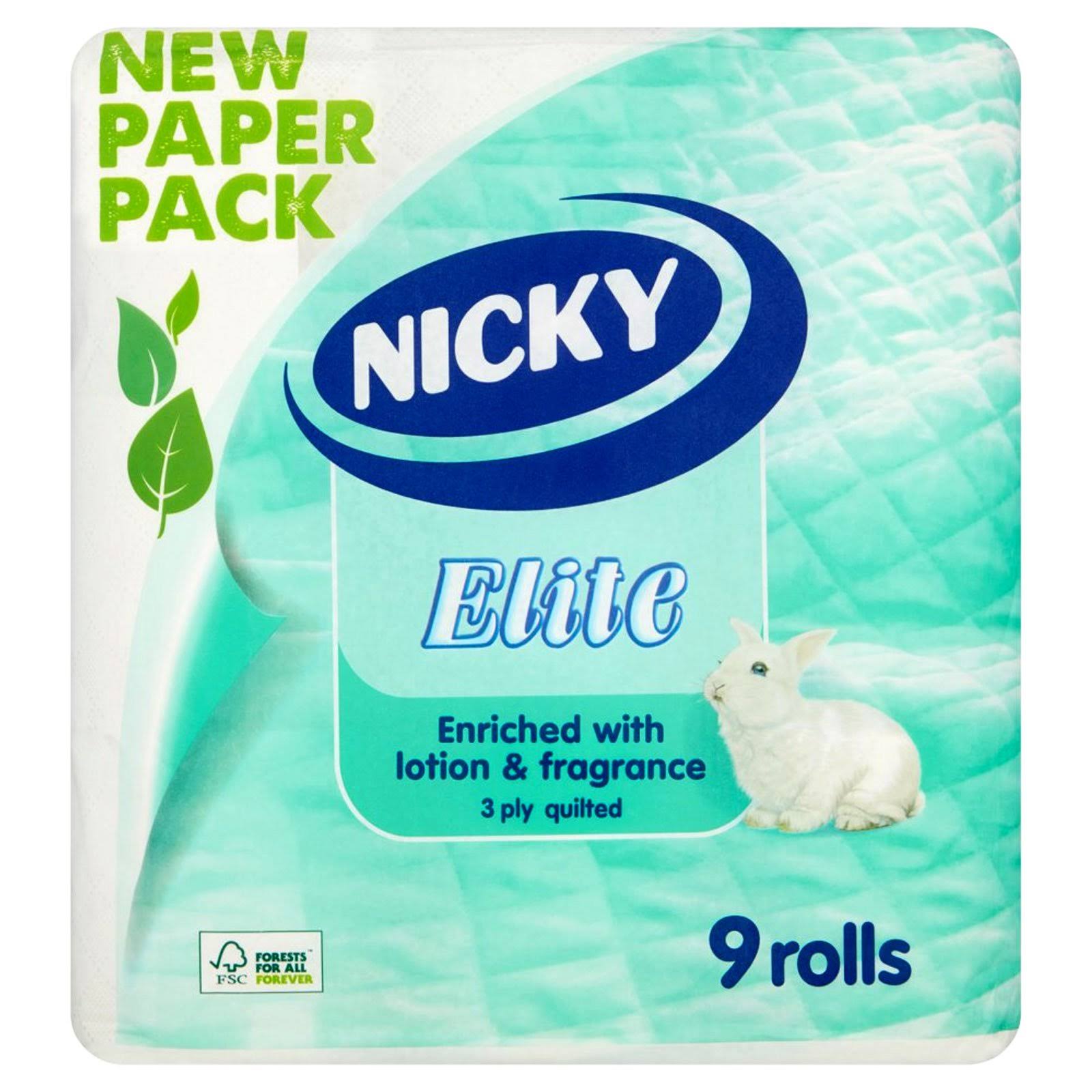 Nicky Elite Toilet Roll, 9 Rolls