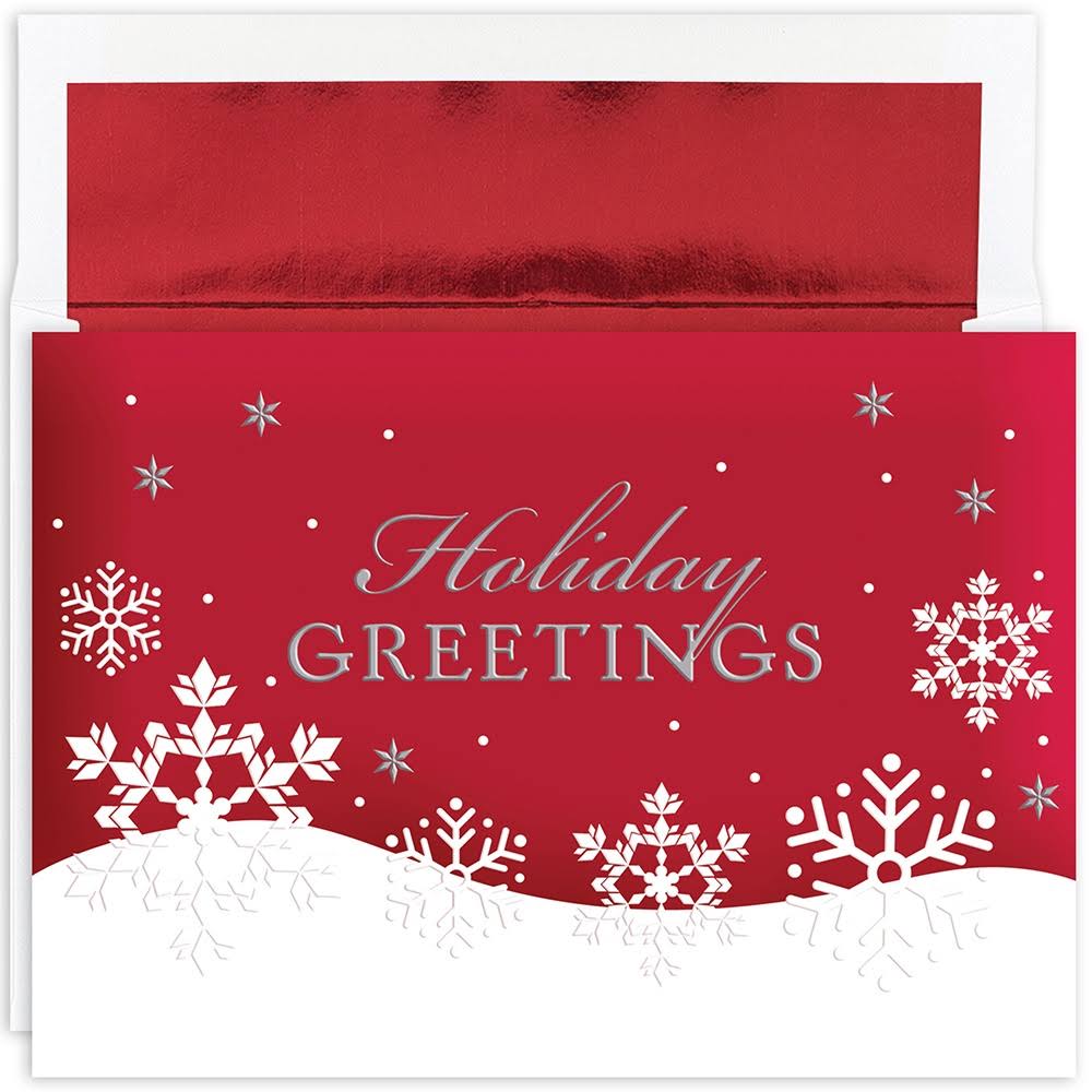 Great Papers! Holiday Greeting Card, Holiday Flakes, 16 Cards/16 Foil-Lined Envelopes, 20cm x 14cm | Great Papers! | Party Supplies
