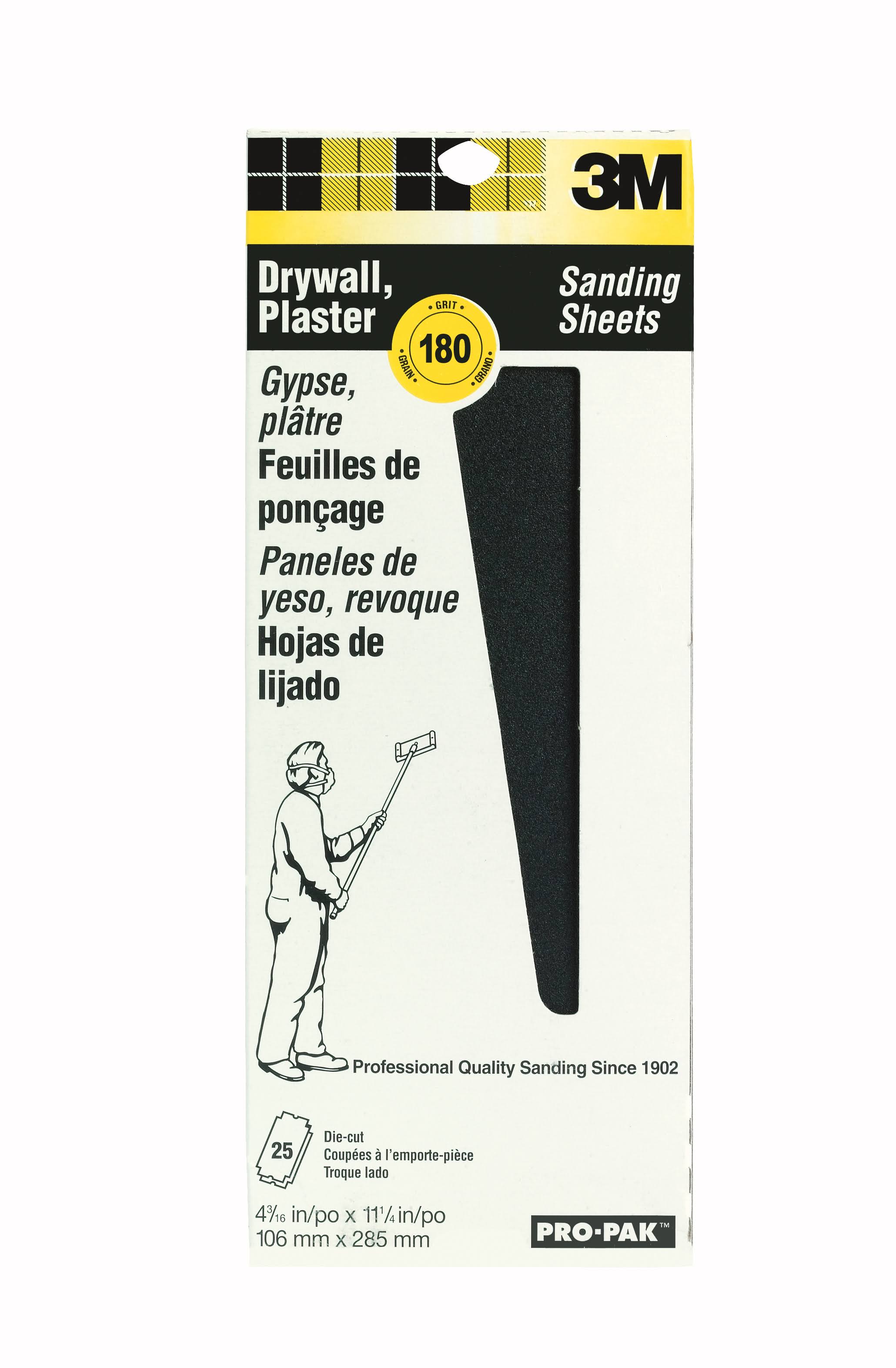 3M 99439NA Pro-Pak Drywall Sanding Screens - 180 Grit, 4 3/16" x 11 1/4", 10pk