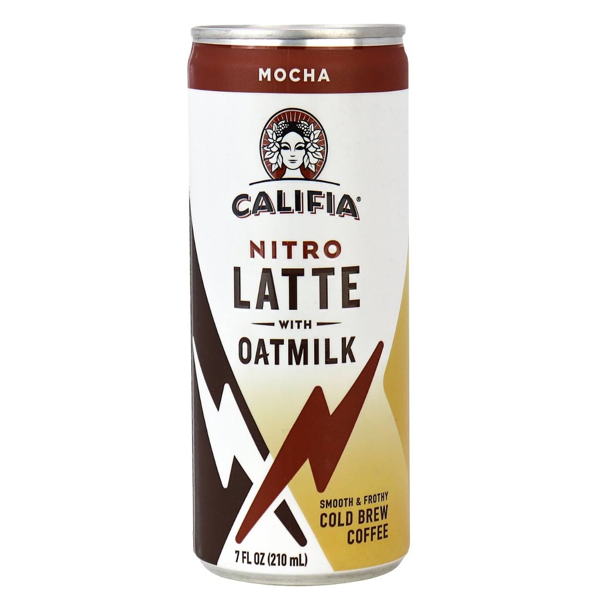 Califia Farms Nitro Latte Cold Brew Coffee - with Oatmilk, Mocha, 7oz