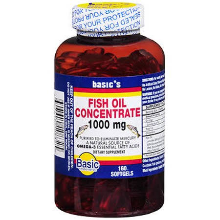 Basic Fish Oil Concentrate 1000mg 160 Count