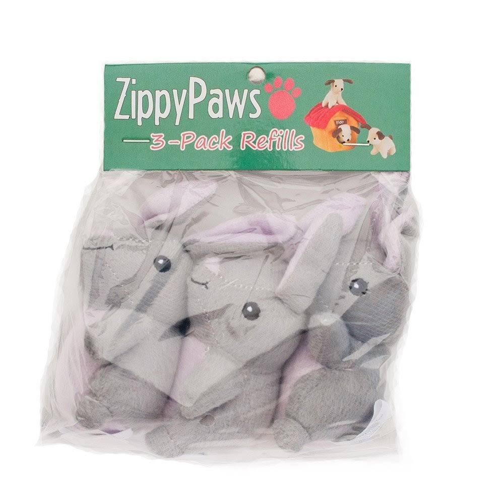 ZippyPaws Burrow Squeaky Bunnies Plush Dog Toys - 3pk