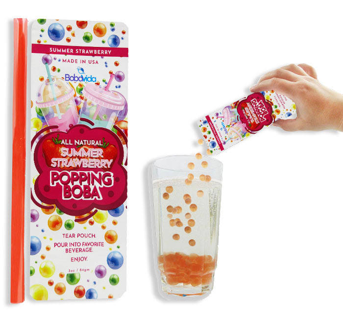 Redstone Popping Boba Single Serve - All Natural Strawberry