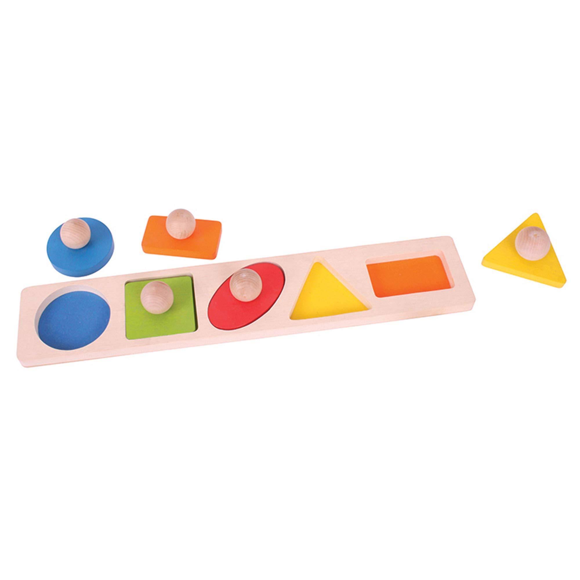 Bigjigs Toys Matching Wooden Board Puzzle Shape Toy