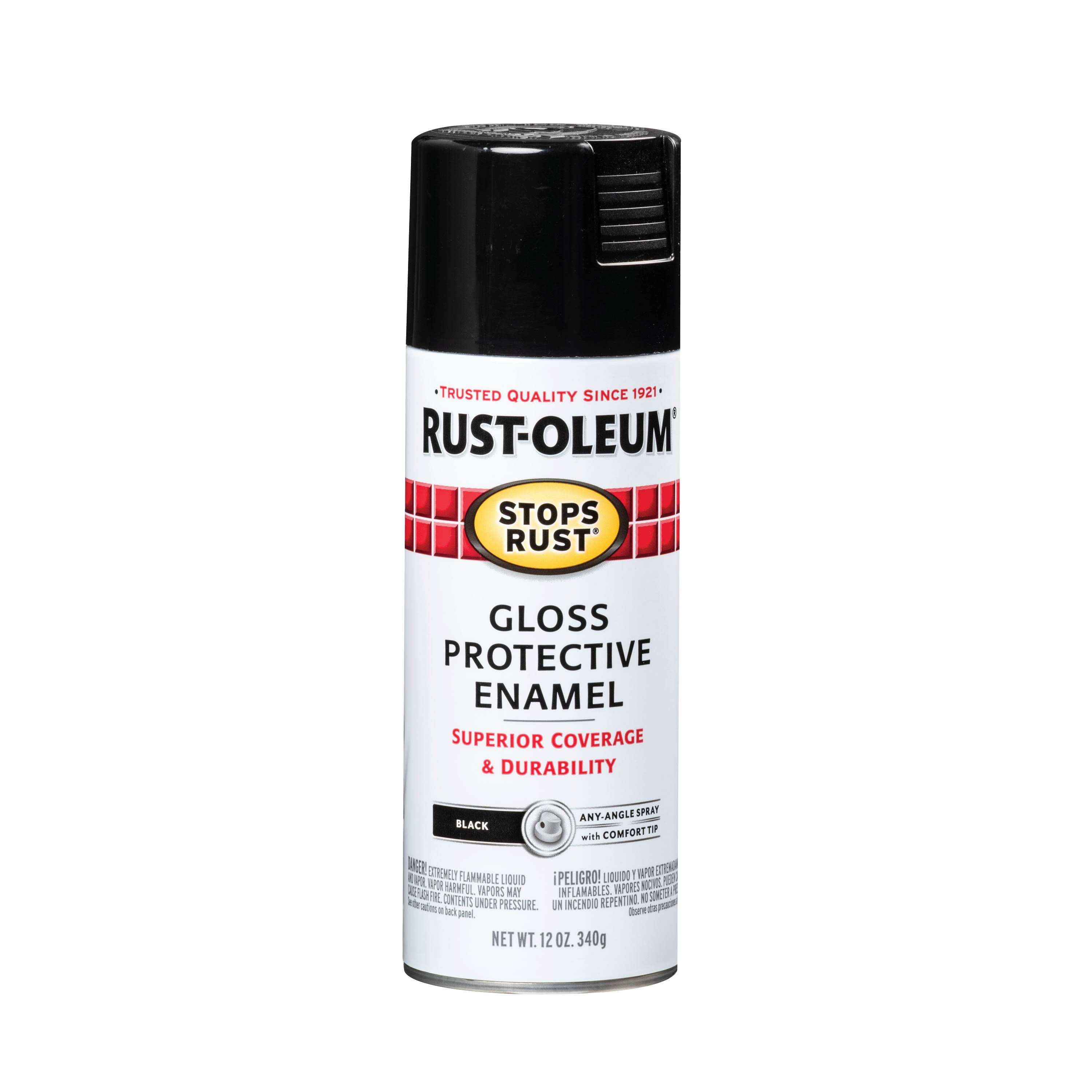Rust-Oleum Stops Rust Spray Paint - 12oz, Gloss Black