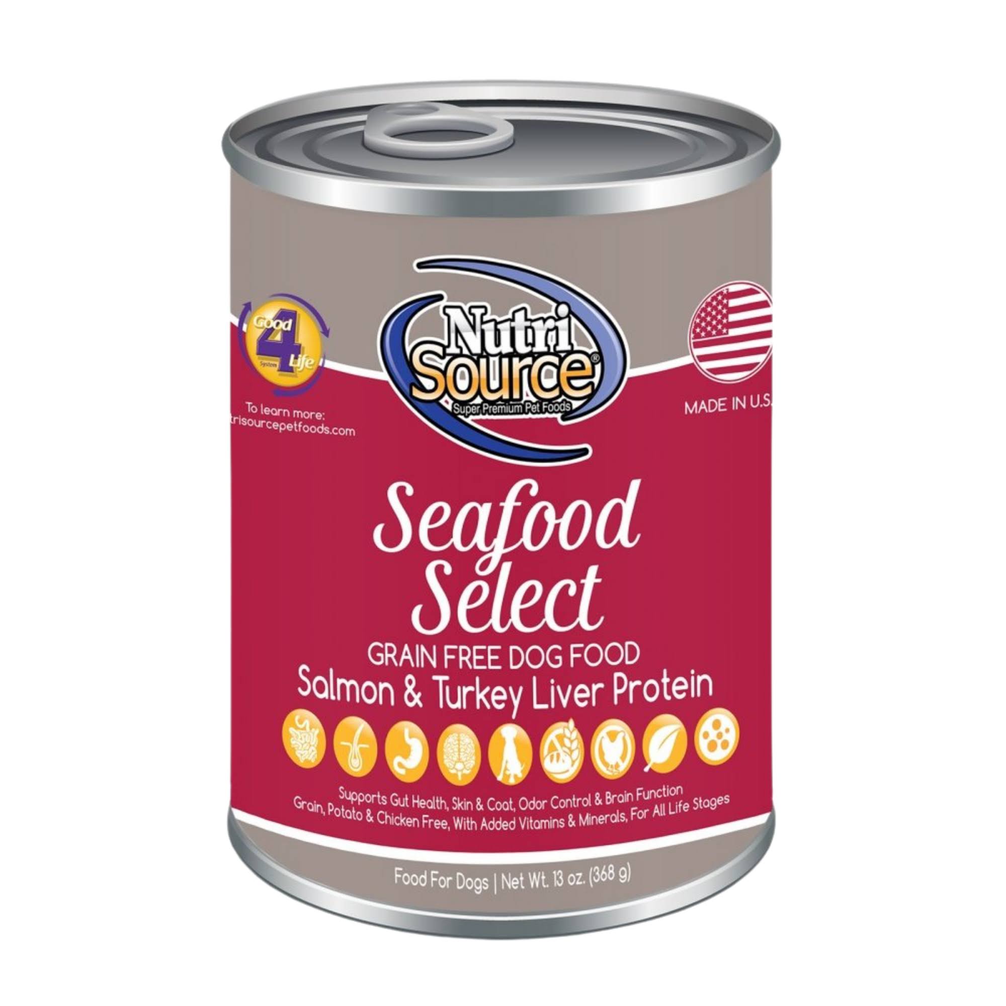 NutriSource Grain Free Seafood Select Dog Food 13 oz
