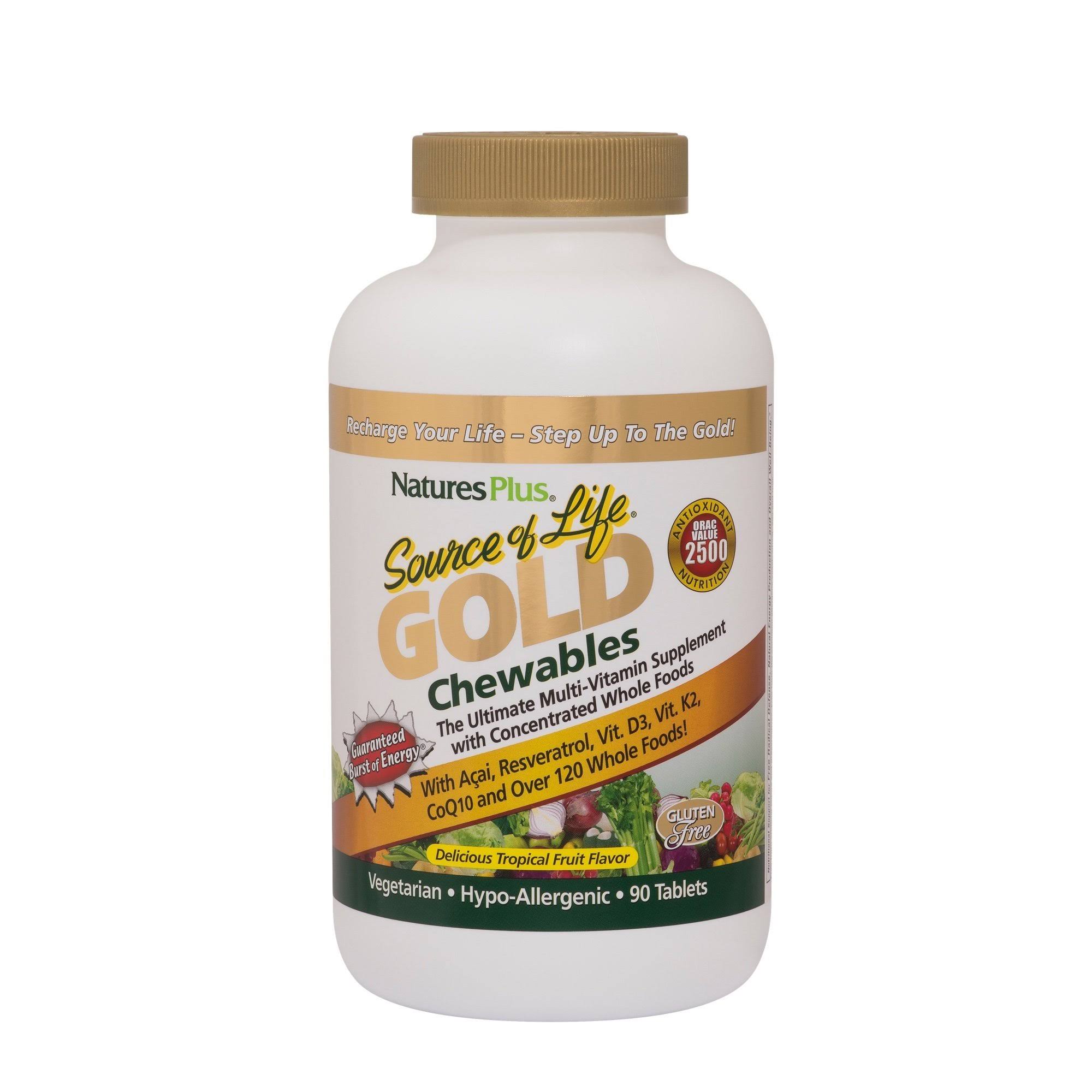 Nature's Plus Source of Life Gold Chewables, Tropical Fruit, 90