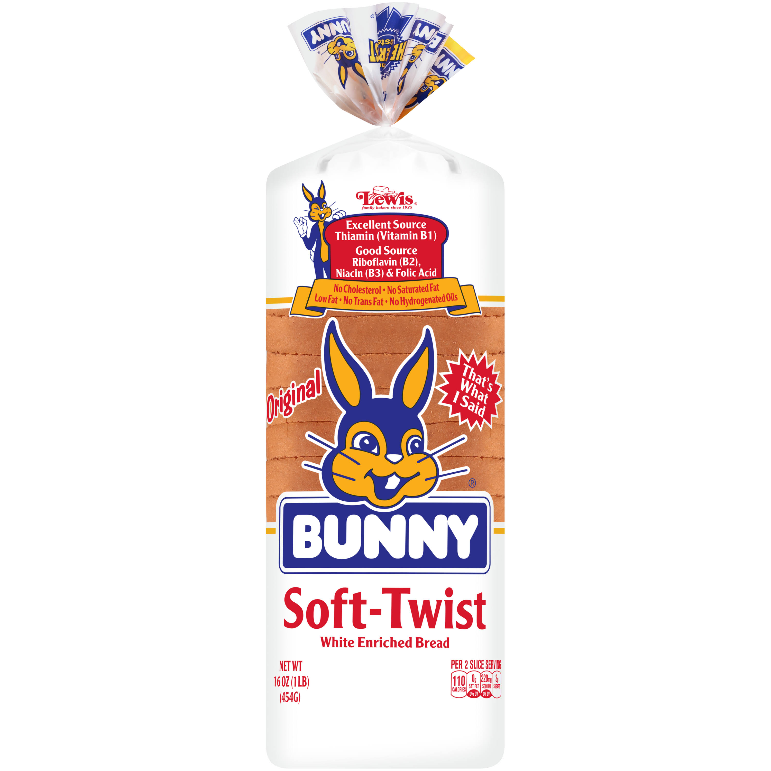 Bunny Soft-Twist Bread, White Enriched - 16 oz