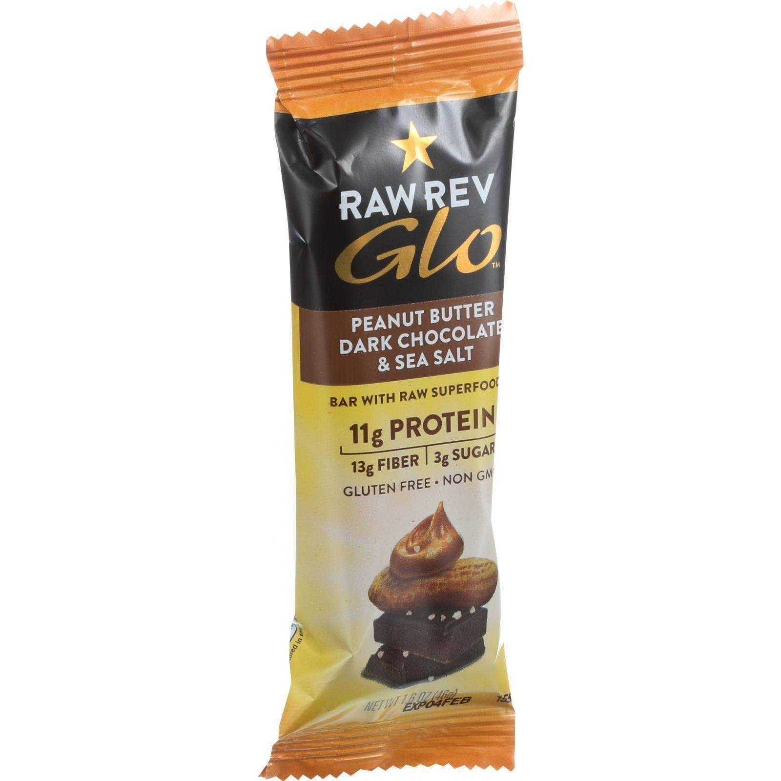 Raw Revolution Glo Bar - Peanut Butter, Dark Chocolate & Sea Salt, 45g