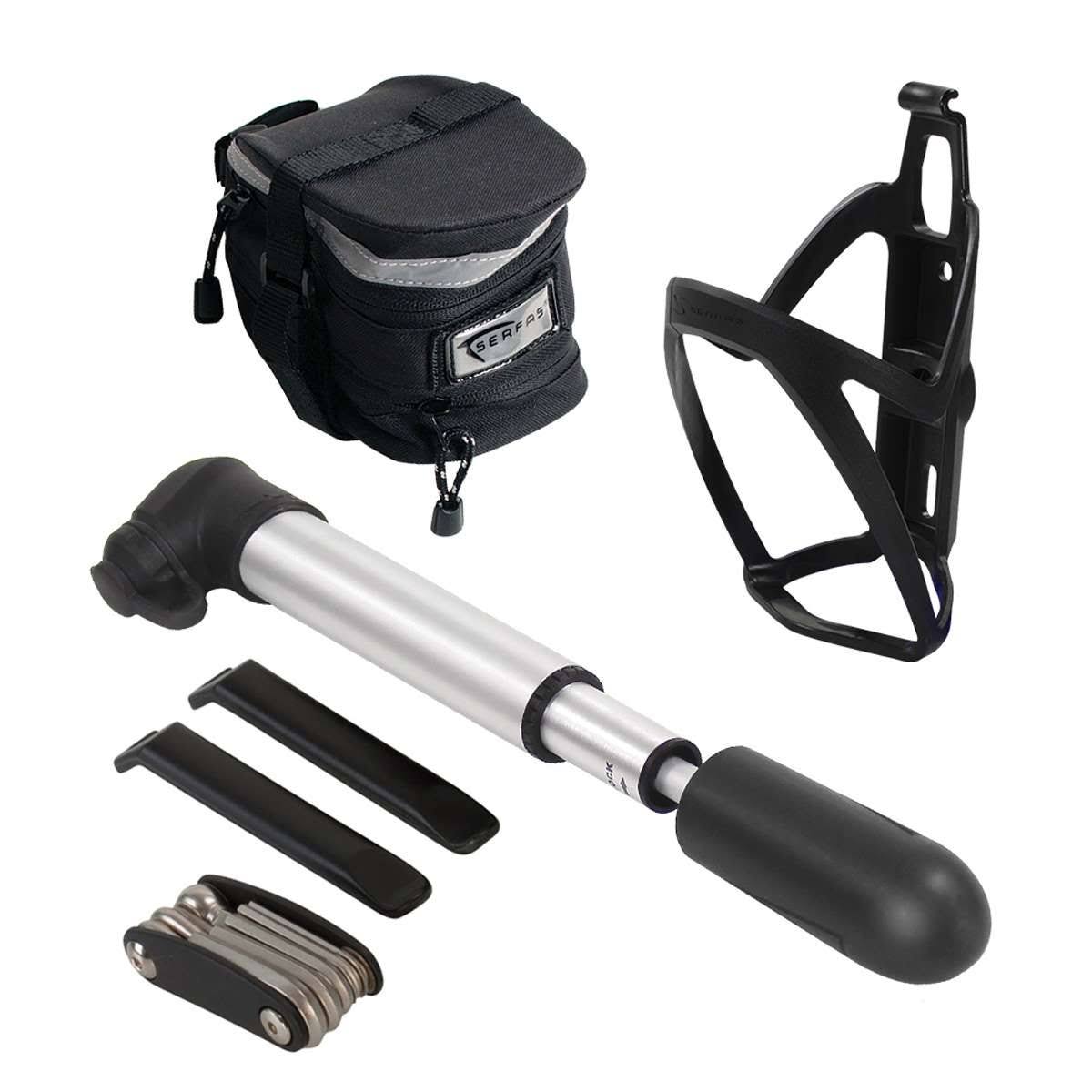Serfas Saddle Bag Tool Combo Kit w/Mini Pump Black